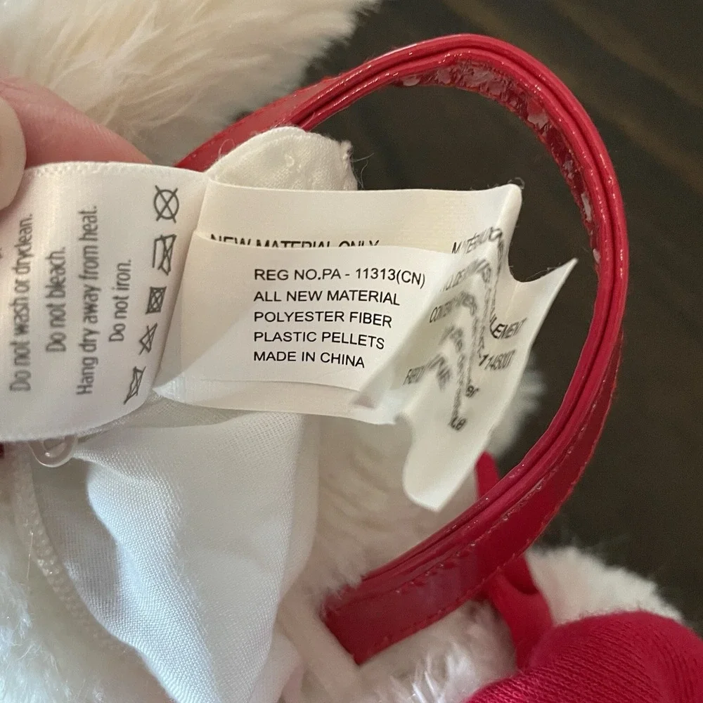 Gymboree Plush Cat Purse Kids One Size White Excellent Cherry Hat Bow Handbag